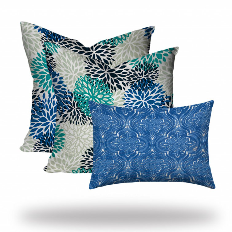 Navy and best sale turquoise outdoor pillows